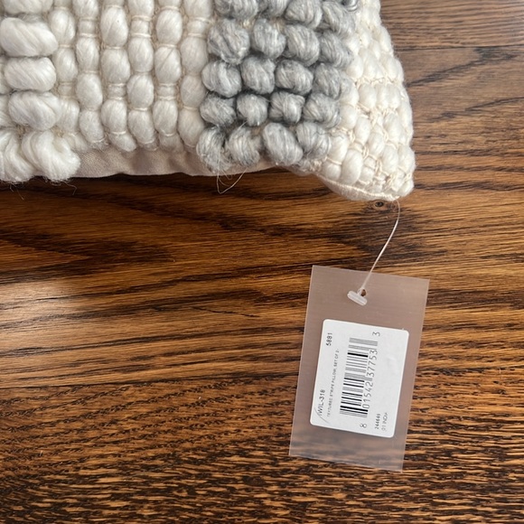 Salvo Mid Century Modern Cream Wool Striped Lumbar Pillow - Kathy Kuo Home - Picture 6 of 6